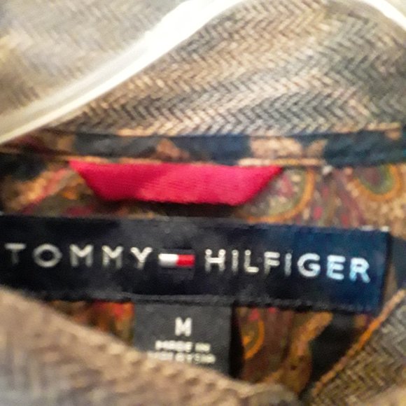 NWOT Tommy Hilfiger brown herringbone shirt - Picture 4 of 10